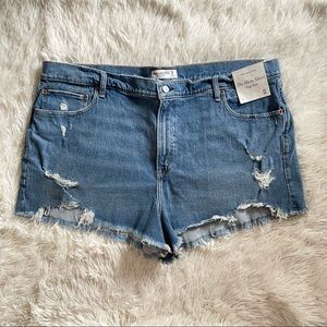 Abercrombie & Fitch The Mom Short High Rise Denim Shorts